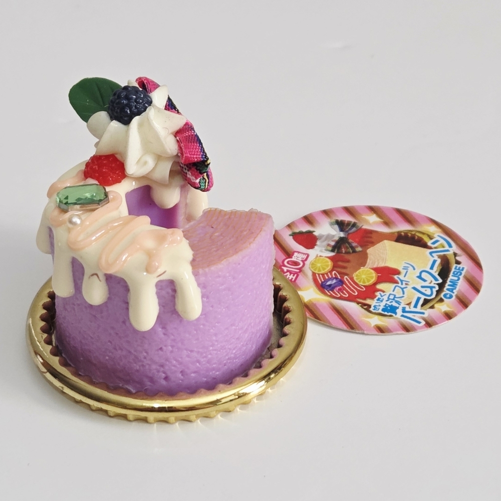 *4 for $20* Amuse Purple Cake Deco Keychain or Bag Charm - Picture 2 of 2